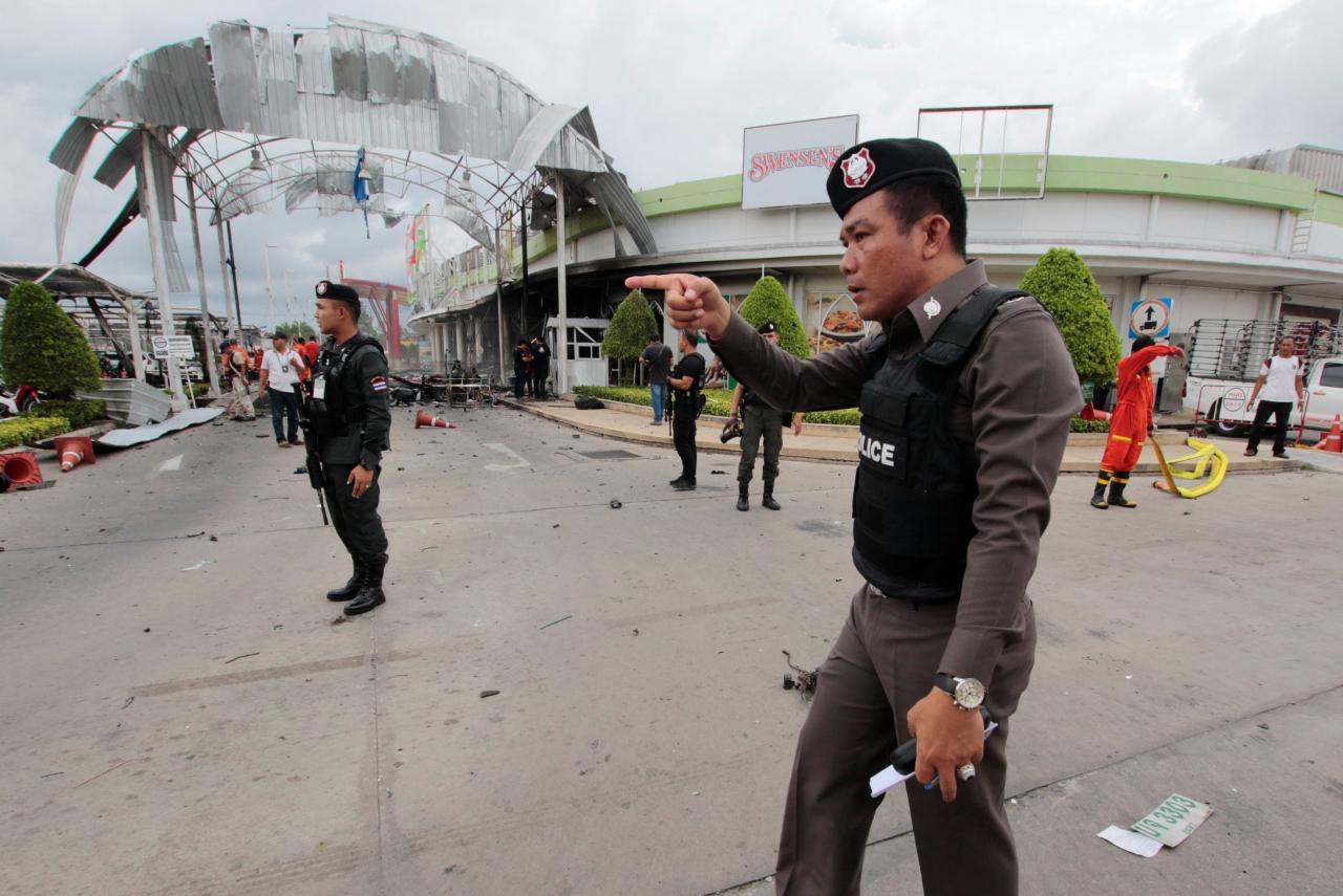 security forces are seen at the site of a bomb attack in thailand photo reuters