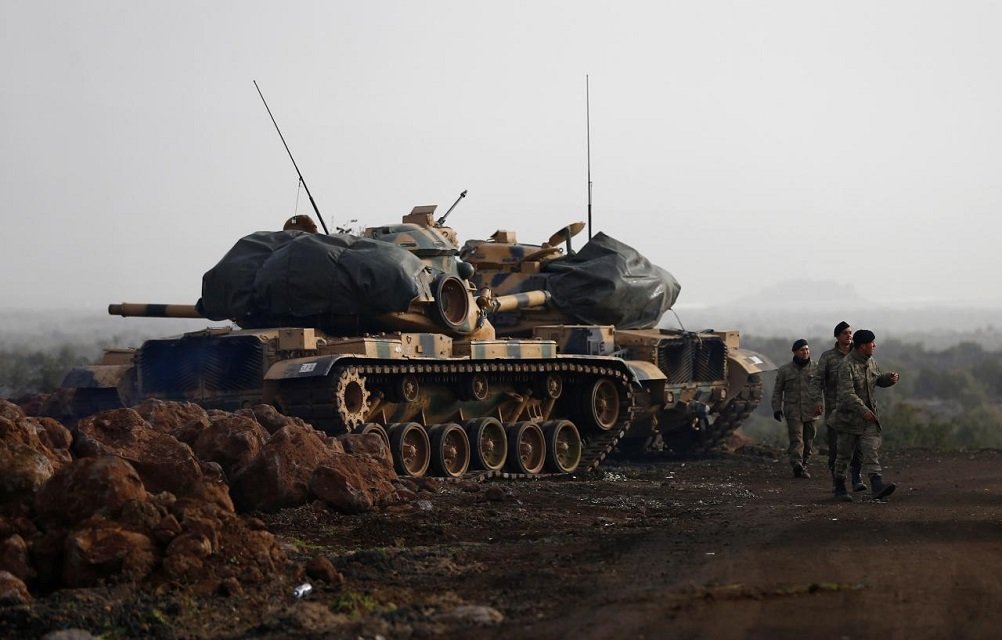 turkish soldiers and tanks are pictured in a village on the turkish syrian border in gaziantep province turkey january 22 2018 photo reuters