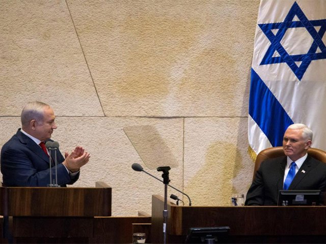 israeli prime minister benjamin netanyahu applauds us vice president mike pence ahead of his address to the knesset israeli parliament in jerusalem photo reuters