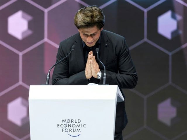 bollywood actor shah rukh khan after receiving an award in davos for charitable work for victims of acide attacks photo afp bollywood actor shah rukh khan after receiving an award in davos for charitable work for victims of acide attacks photo afp