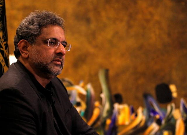 prime minister shahid khaqan abbasi speaks during an interview with reuters in islamabad photo reuters