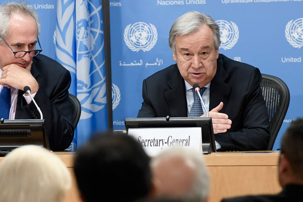 ant nio guterres stands ready to mediate peace talks between pakistan and india photo file