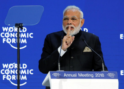 globalistation is losing its lustre india s modi tells davos summit