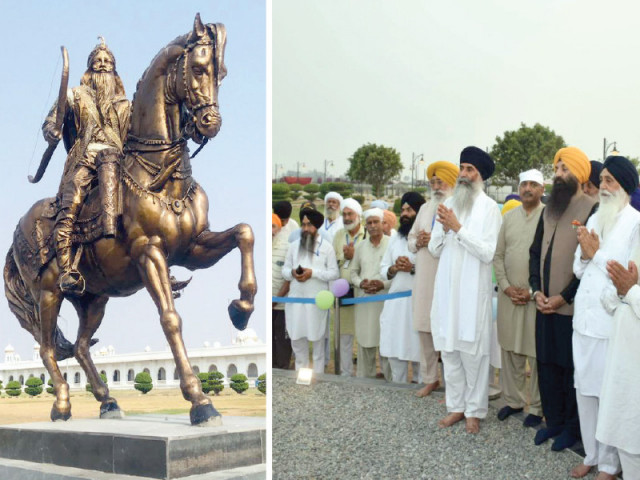 the statue of maharaja ranjit singh relocated to gurdwara darbar sahib kartarpur photo express the statue of maharaja ranjit singh relocated to gurdwara darbar sahib kartarpur photo express