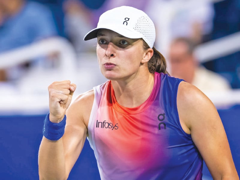 top ranked iga swiatek of poland outlasted french qualifier varvara gracheva to win her first match at the wta and atp cincinnati open photo afp