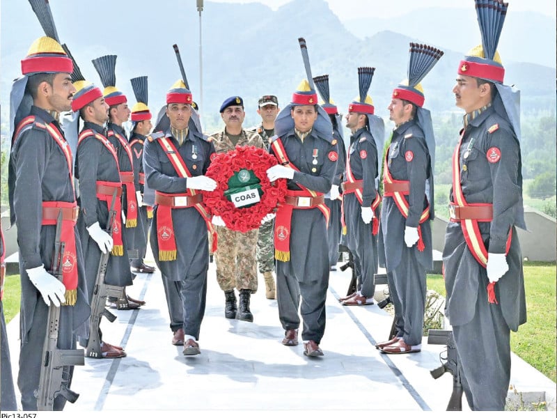 army chief general asim munir arrives for laying floral wreath at the yadgar e shudada in the orakzai district photo online