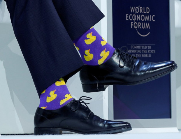 canadian prime minister 039 s justin trudeau 039 s socks are seen as he attends the world economic forum wef annual meeting in davos switzerland photo reuters