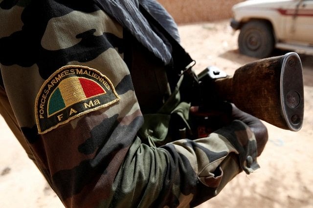 a malian armed forces patch worn by a soldier is pictured during the regional anti insurgent operation barkhane in tin hama mali october 19 2017 reuters benoit tessier file photo