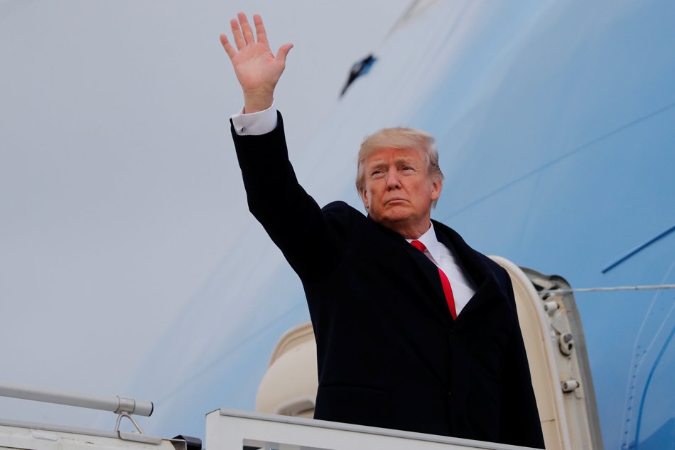 us president donald trump departs after the world economic forum wef annual meeting in davos switzerland photo reuters