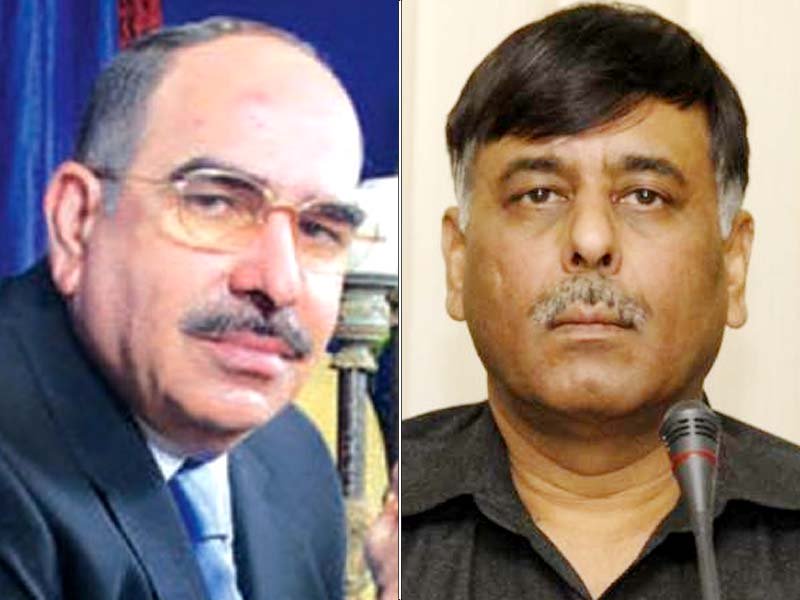 malik riaz left and rao anwar photo express file