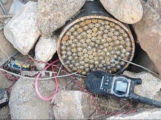 security officials say remote control device went off which was planted next to motorcycle in chitkan bazaar photo express file