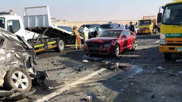 cars collapsing in such a large number caused a traffic backlogged on the main city highway photo courtesy gulf news