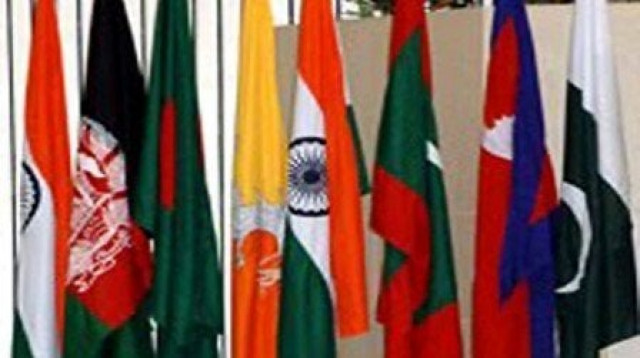 chamber president advises pakistan india to resolve issues saarc flags photo file chamber president advises pakistan india to resolve issues saarc flags photo file