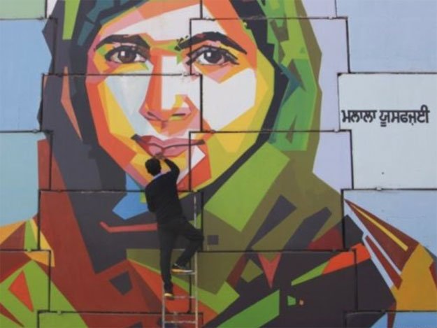 india honours malala with a mural painting for voicing girls education