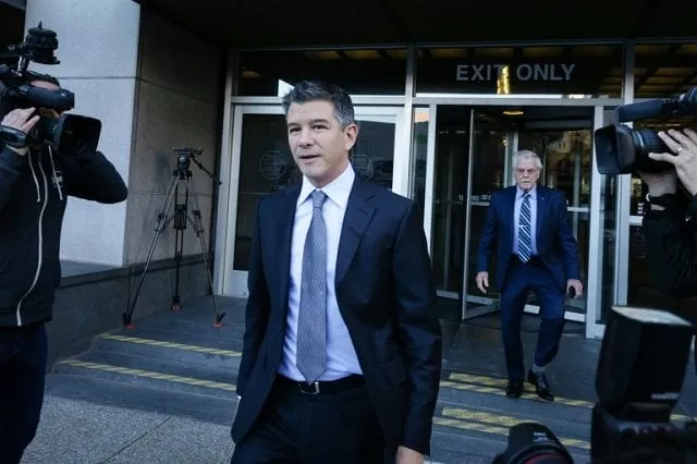 former uber ceo travis kalanick leaves the philip burton federal building after testifying on day two of the trial between waymo and uber photo afp former uber ceo travis kalanick leaves the philip burton federal building after testifying on day two of the trial between waymo and uber photo afp