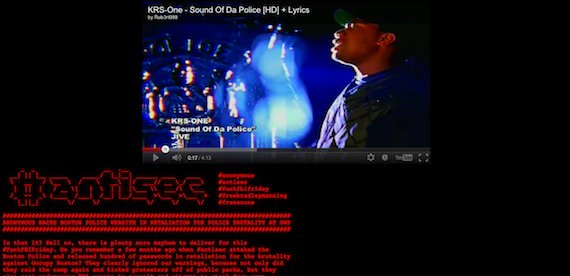 a screen grab of the website anonymous at 12pm friday reveals the further insides about the boston pd photo courtesy huffington post