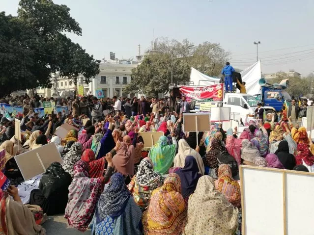more than 1 500 nutritionists from across province protest at punjab assembly demand permanent employee status photo express more than 1 500 nutritionists from across province protest at punjab assembly demand permanent employee status photo express
