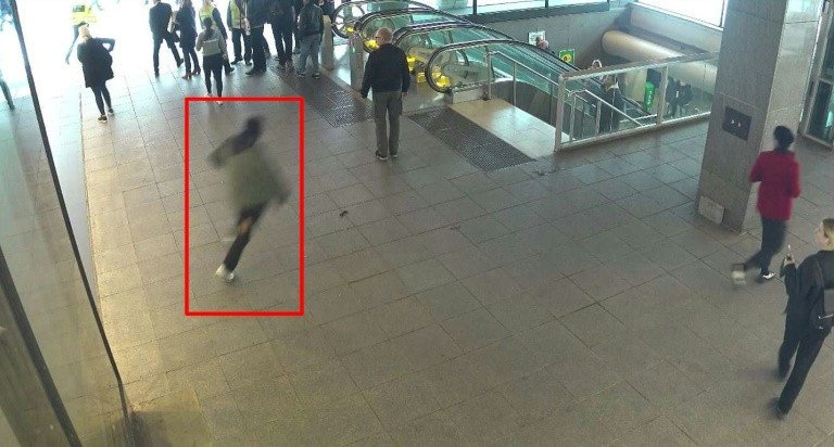 a surveillance photo taken on april 7 2017 shows rakhmat akilov running down a subway elevator after the attack that killed five people photo afp