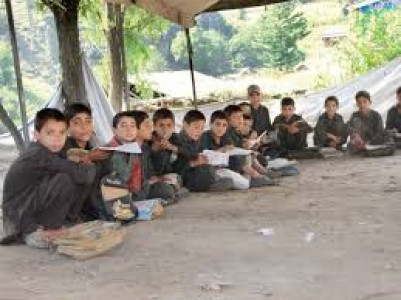 students at peshawar govt school forced to study on the roof students at peshawar govt school forced to study on the roof