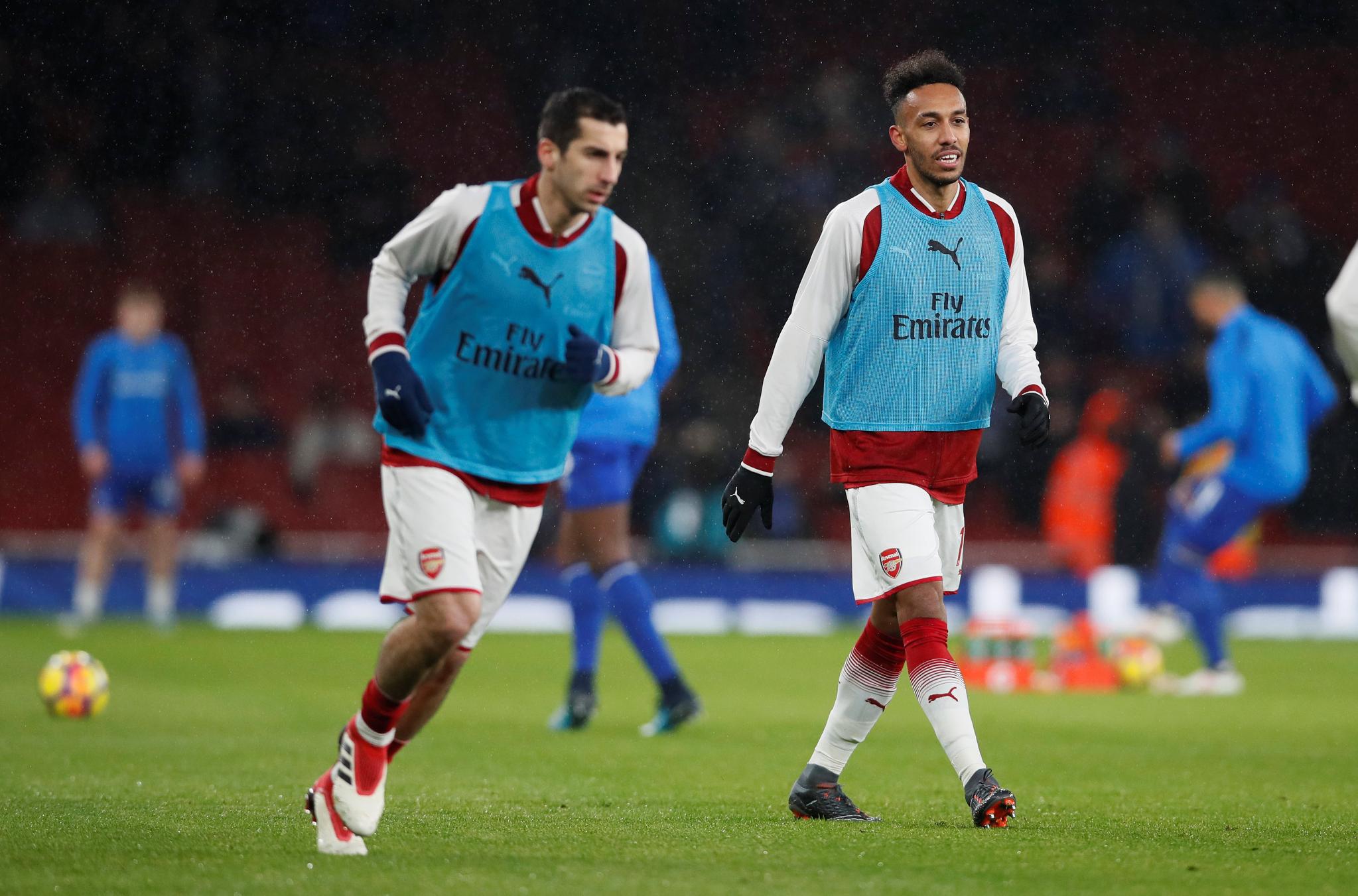 the former dortmund duo of mkhitaryan and aubameyang immediately rekindled their telepathic connection in arsenal s 5 1 win photo afp