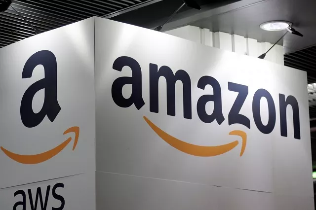the amazon logo is seen at the young entrepreneurs fair in paris france february 7 2018 photo reuters the amazon logo is seen at the young entrepreneurs fair in paris france february 7 2018 photo reuters