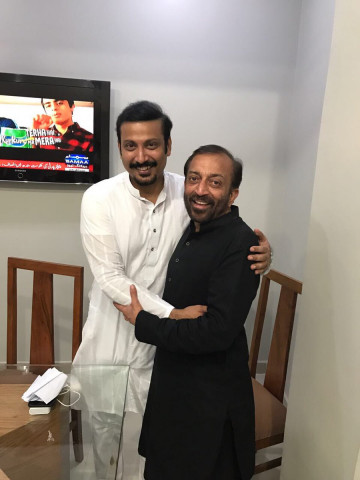 mqm p chief dr farooq sattar hugs faisal subzwari photo faisal subzwari twitter