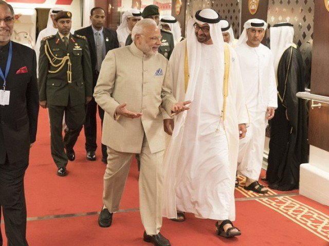 deputy supreme commander of the uae armed forces mohamed bin zayed right and indian prime minister narendra modi narendra modi photo twitter mohamedbinzayed
