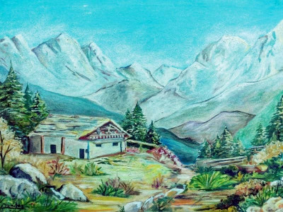 oil on canvas mountain painting exhibition opens