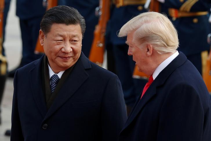 us president donald trump with china 039 s president xi jinping at the great hall of the people in beijing china photo reuters