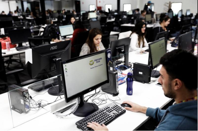 employees work at headquarters mercadolibre online marketplace company in sao paulo brazil july 10 2017 photo reuters