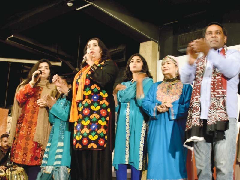 folk artistes sing in their mother tongues during the festival photo mudassar raja express