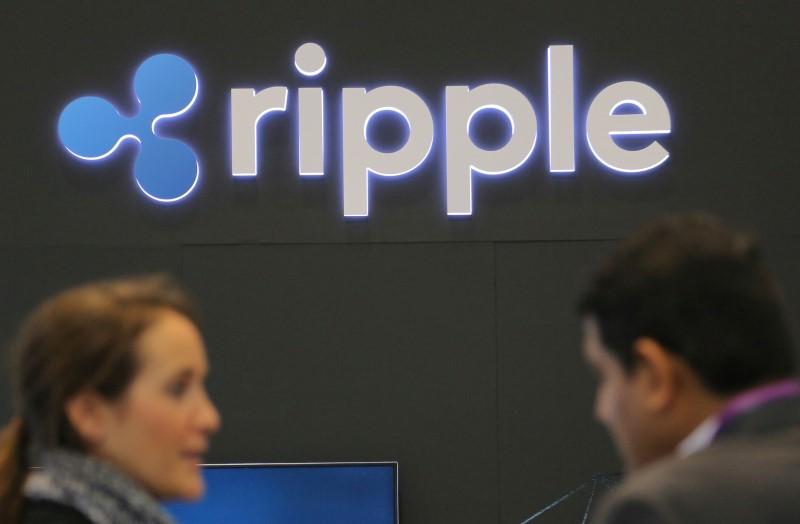 the logo of blockchain company ripple is seen at the sibos banking and financial conference in toronto ontario canada october 19 2017 photo reuters