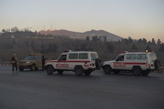 ambulances arrive near the intercontinental hotel following an attack in kabul on january 21 2018 photo afp ambulances arrive near the intercontinental hotel following an attack in kabul on january 21 2018 photo afp