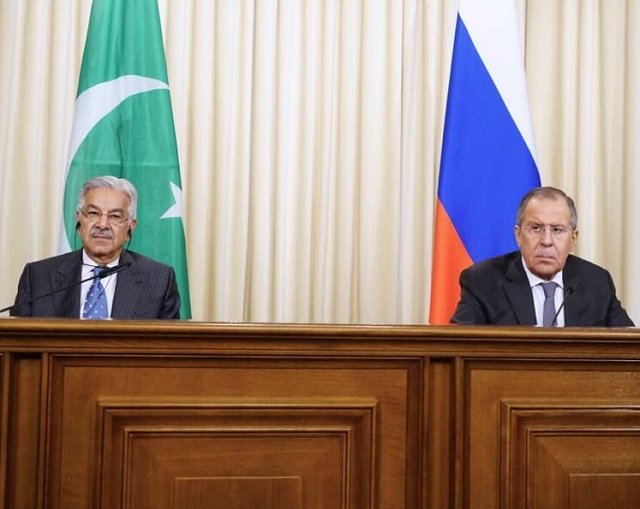 foreign minister khawaja asif meets his russian counterpart in moscow photo fo