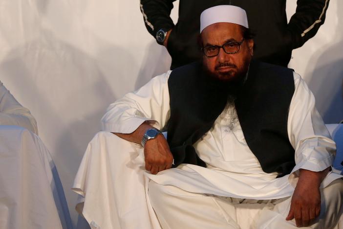 jud chief hafiz muhammad saeed sits during a rally against india and in support of kashmir in karachi pakistan december 18 2016 photo reuters