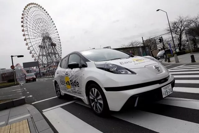 a self driving vehicle based on nissan leaf electric vehicle ev for easy ride service developed by nissan and mobile gaming platform operator dena is seen during its media preview in yokohama japan february 21 2018 photo reuters a self driving vehicle based on nissan leaf electric vehicle ev for easy ride service developed by nissan and mobile gaming platform operator dena is seen during its media preview in yokohama japan february 21 2018 photo reuters