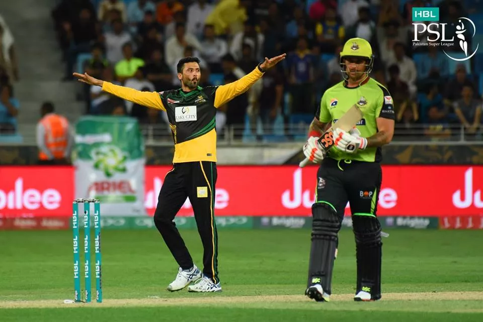 junaid khan celebrating his hat trick in the psl3 photo courtesy psl junaid khan celebrating his hat trick in the psl3 photo courtesy psl
