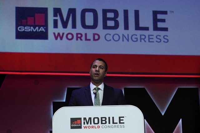 us federal communications commissoner ajit pai delivers a keynote speech at the mobile world congress in barcelona spain february 26 2018 photo reuters