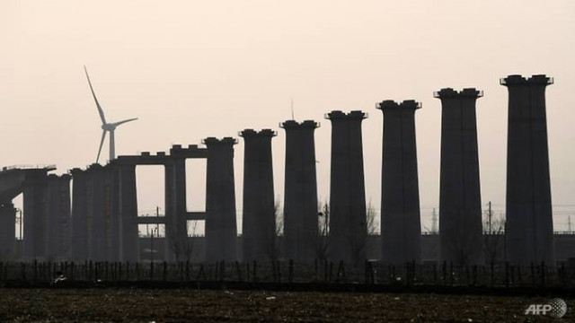 a high speed rail line from beijing to chongli is under construction ahead of the winter games photo afp a high speed rail line from beijing to chongli is under construction ahead of the winter games photo afp