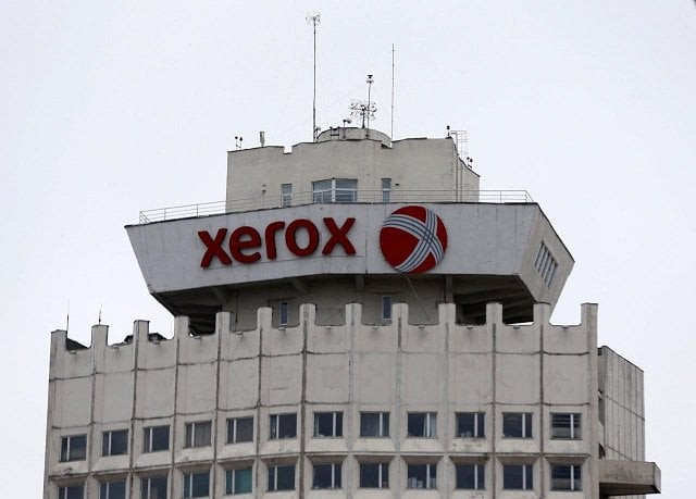 the logo of xerox company is seen on a building in minsk belarus march 21 2016 photo reuters the logo of xerox company is seen on a building in minsk belarus march 21 2016 photo reuters