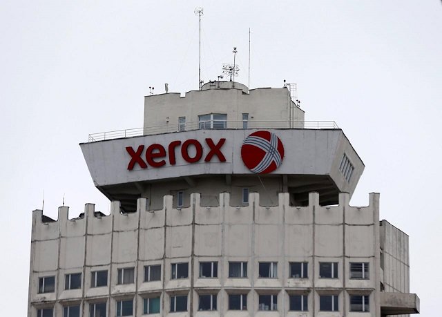 the logo of xerox company is seen on a building in minsk belarus march 21 2016 photo reuters