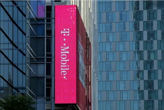 a t mobile logo is advertised on a building sign in los angeles california us on may 11 2017 photo reuters a t mobile logo is advertised on a building sign in los angeles california us on may 11 2017 photo reuters
