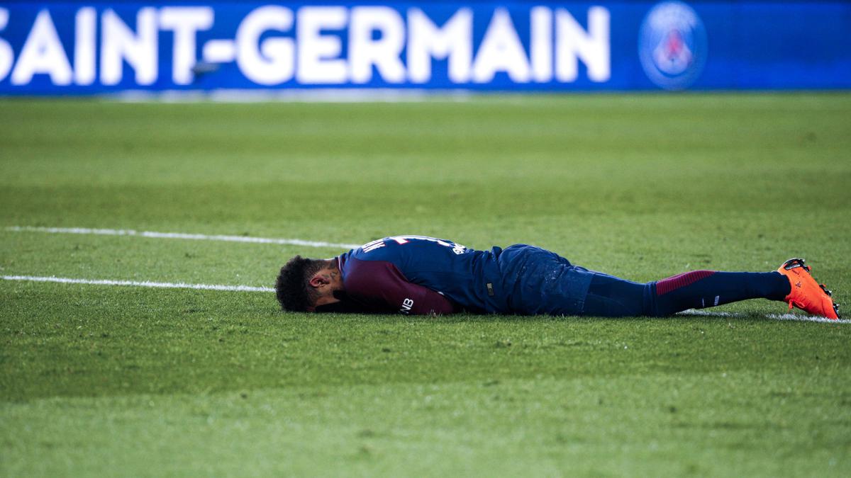 neymar was stretchered off in tears and will be unavailable for psg s crucial champions league tie against real madrid photo afp
