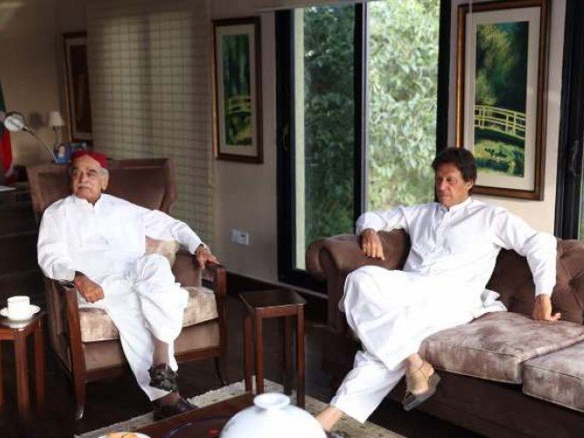 mustafa khar and imran khan at khan 039 s residence in islamabad photo courtesy facebook