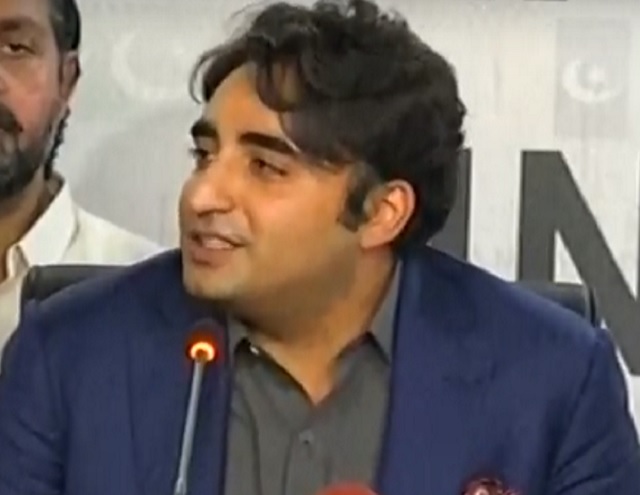 ppp chairman bilawal bhutto zardari addressing a press conference in karachi on sunday screengrab