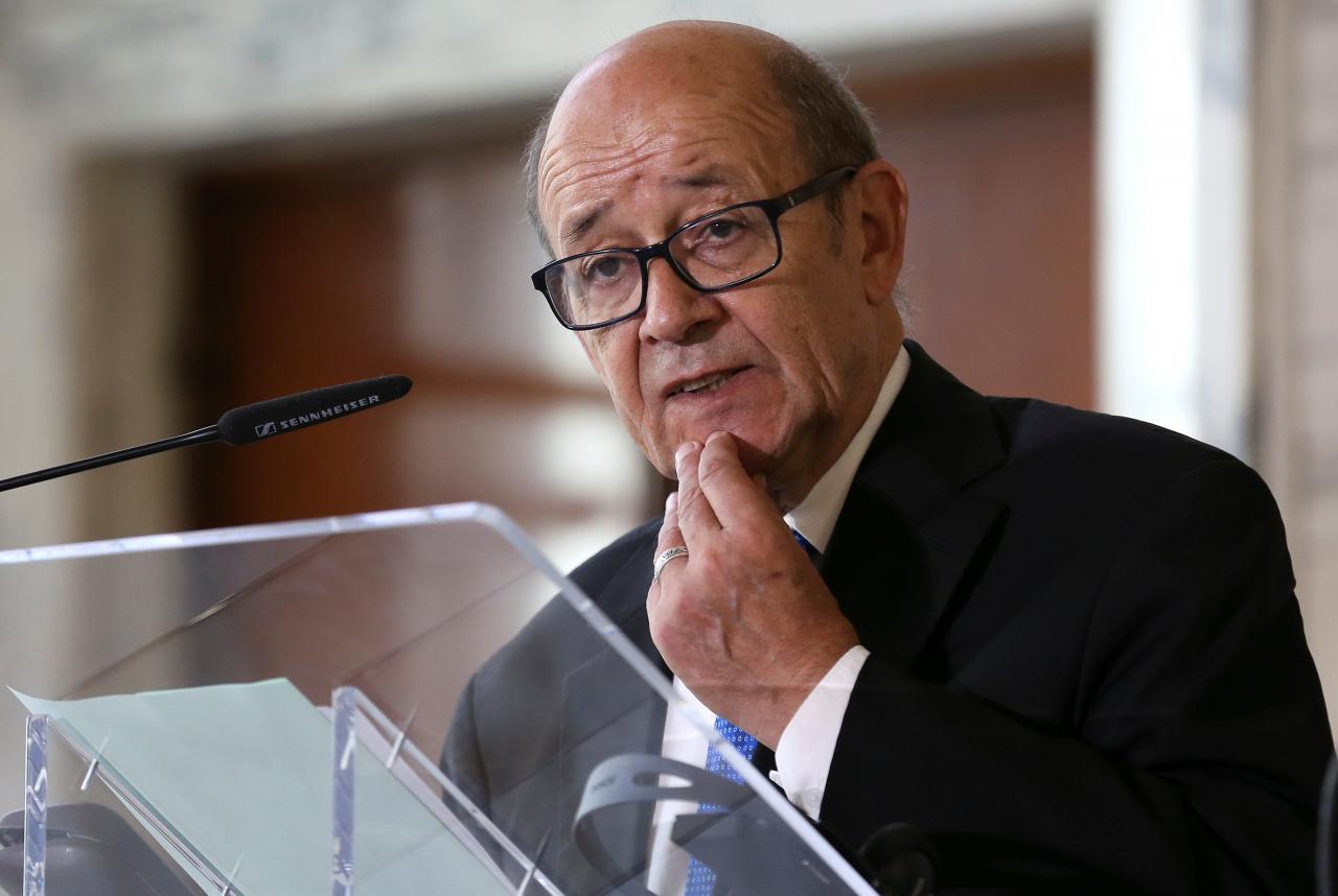 french foreign minister jean yves le drian speaks during a meeting on migration in rome italy photo reuters