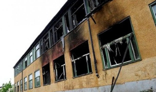four armed men set school on fire photo twitter ariananews