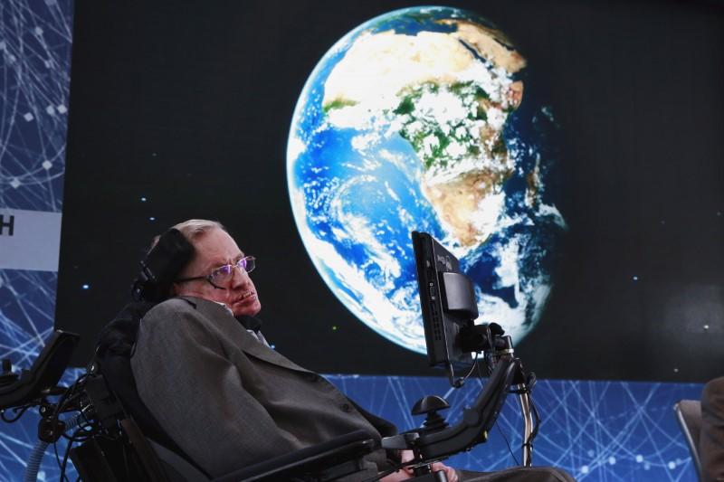 physicist stephen hawking sits on stage during an announcement of the breakthrough starshot initiative with investor yuri milner in new york photo reuters