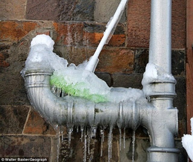 pipes that are exposed to cold air are the most vulnerable as water expands when it freezes photo courtesy walter baxter geograph