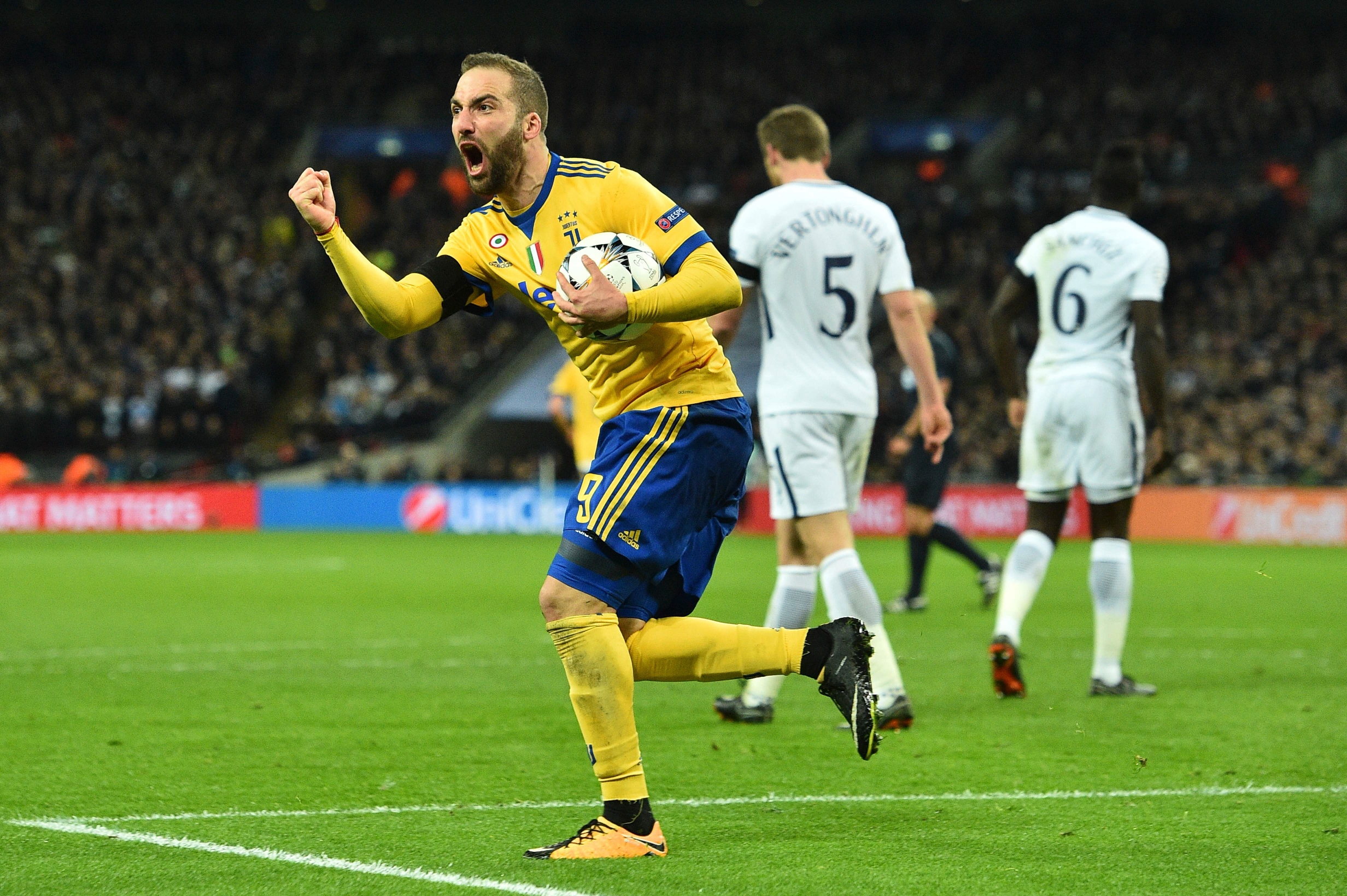 higuain scored one and set up the other as three minutes of brilliance turned the tie on its head photo afp